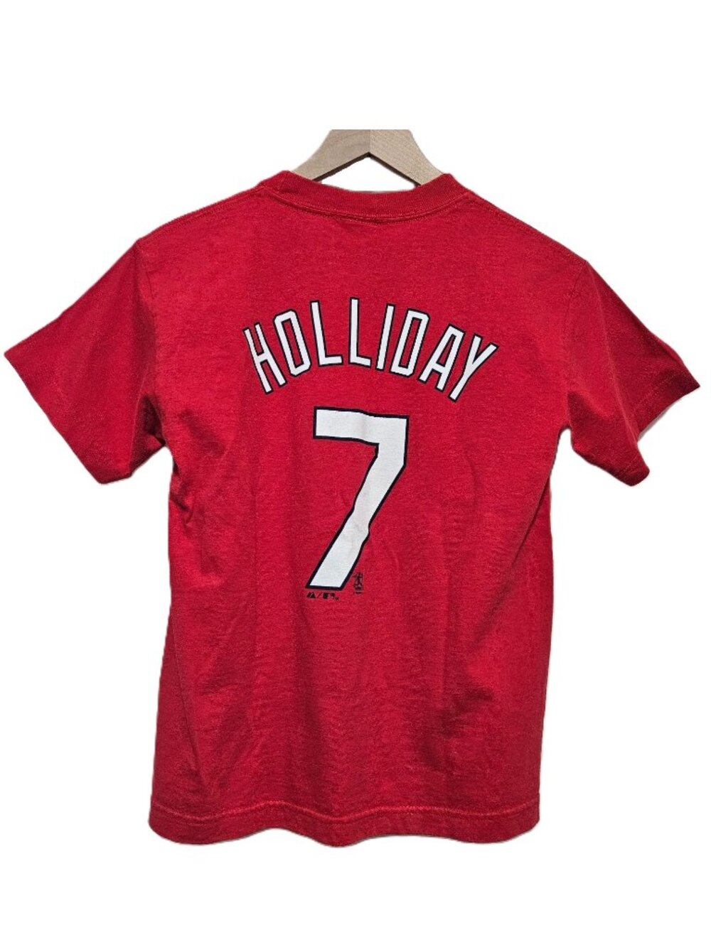 St. Louis Cardinals Kids M medium Holliday 7 tshirt sports Cotton Majestic Red - Picture 8 of 12